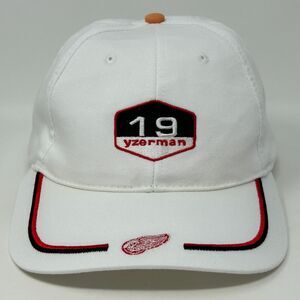 Vintage 90s Detroit Red Wings Steve Yzerman Hat Baseball Cap NHL Strapback White